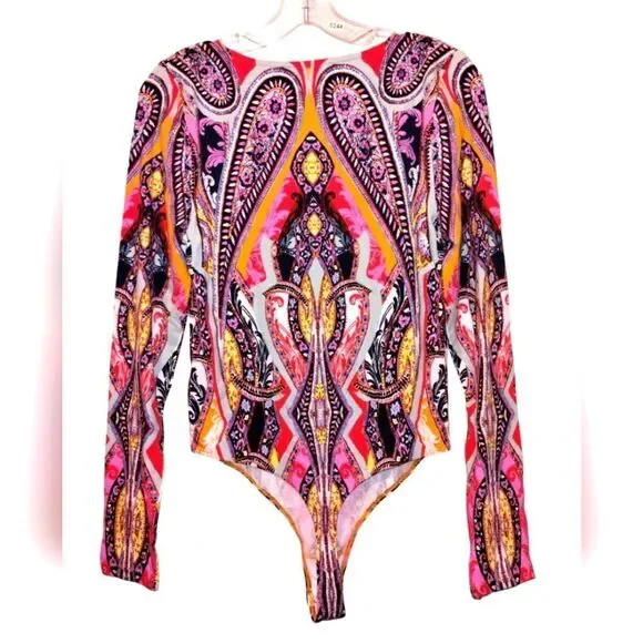 Free People Intimately Paisley BodySuit - Picture 2 of 6